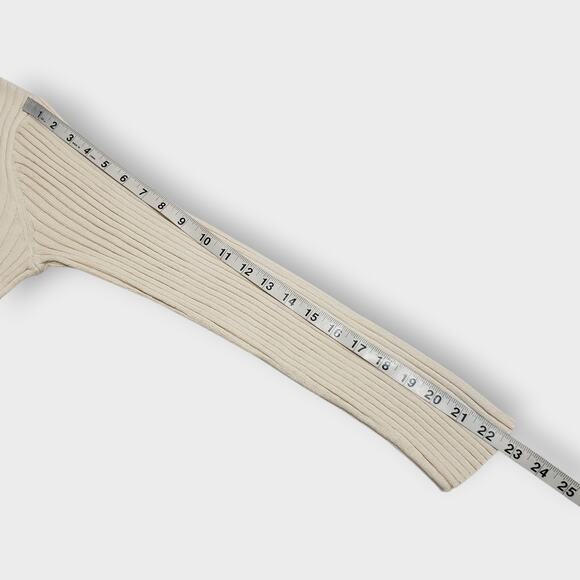 Everlane The Cotton Rib Crew Sweater Organic Ivory Cream Sz L Minimalist Neutral - Picture 9 of 12